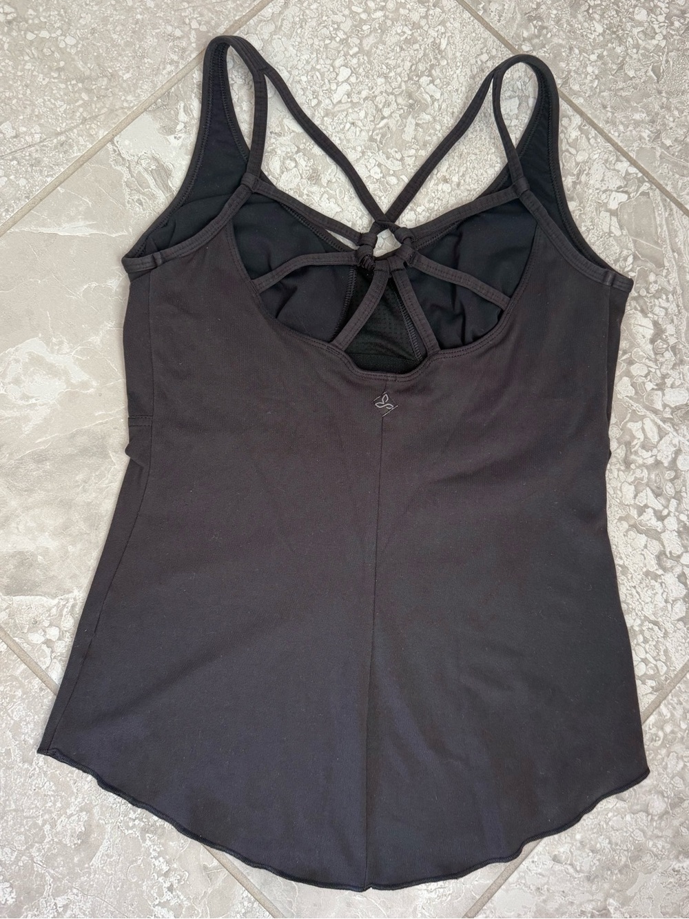 Prana Black Strappy Back Tank Top, Size XS